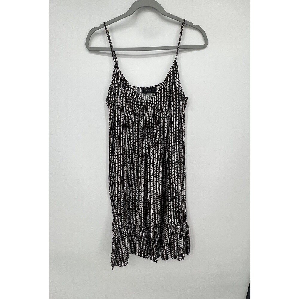 Hatch Maternity Mini Dress Sz 1 US S Sleeveless Ruffle Hem Geometric Lightweight